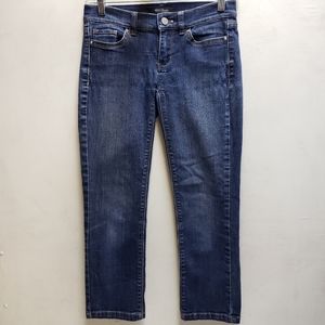 WHBM White House Black Market Noir 00 slim crop stretch denim blue Material